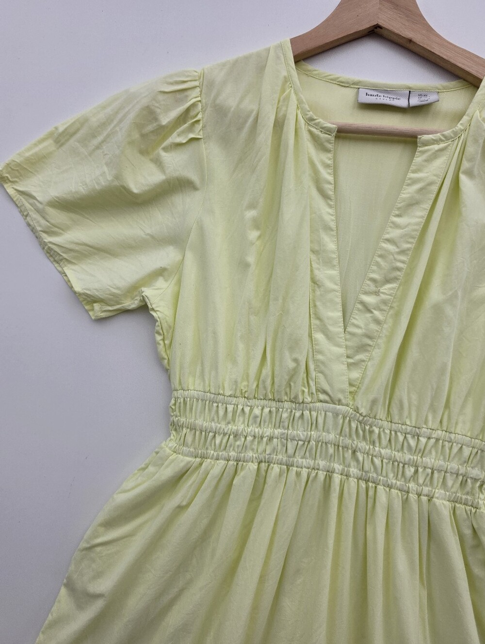 Haute Hippie Style Yellow Short Sleeve Tiered Somerset Maxi Dress - Picture 3 of 10